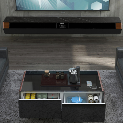 다기능 전기 LED 터치 에어컨과 함께 현대 나무 TV 테이블 캐비닛