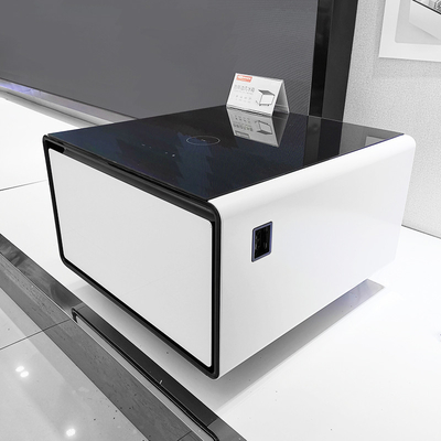 현대 디자인 2024 스마트 커피 테이블 냉장고 저장소와 터치 스크린 LED 조명