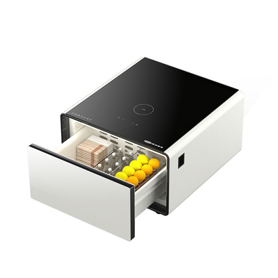 가구용 무선 충전 및 USB 포트를 갖춘 나무 곡물 스마트 사이드 테이블